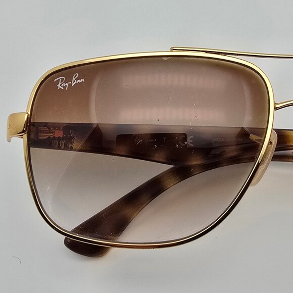 Ray-Ban RB3483 001/51 Matte Arista Gold Frame Light Brown Len Aviator Sunglasses - Picture 15 of 16